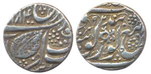 Amritsar Mint, Silver, ½ Rupee, Arsi-type, VS 1884 (KM 19.1).About Very Fine, Very Rare.