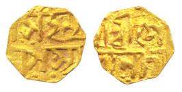 Gaurinath Sinha, Gold, 0.68 g, 1/16 Mohur, ND, issue of 1780-96 (KM 225). Extremely Fine, 