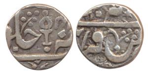 Gaja Shahi Series, Silver, ¼ Rupee, in the name of Shah Alam II, Dalipnagar Mint, RY 4x (K