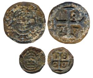 Diu, Tin (2), 5 Bazarucos, 1746 and 1801. Very Fine for the type, Scarce.(2)