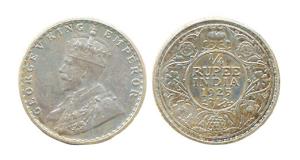 George V, Silver, ¼ Rupee, 1925, Bombay Mint. (Prid #458).Restrike-Proof