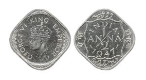 George VI, ½ Anna, 1947, Bombay Mint denoted by Diamond privy mark on reverse. (Prid #992A