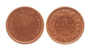 George VI, Copper, 1/12 Anna, 1939. Bombay Mint. (Prid #861). Restrike-Proof, Scarce