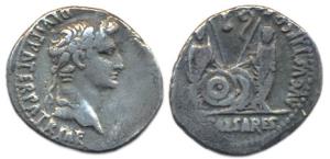 Romans, Augustus, Silver, Denarius. About Very Fine, Scarce.
