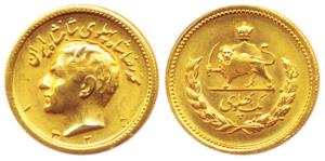 Iran, Muhammad Reza Pahalavi Shah, Gold, 8.1 g, Pahlavi, AH1325 (AD 1945). About Extremely
