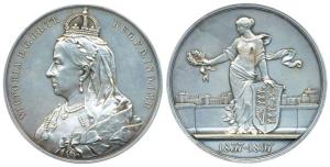 Victoria's Diamond Jubilee Medal, Silver, 1837-1987, matured bust of the Queen to left on 