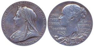 Victoria's Diamond Jubilee Medal, Silver, 1837-1987, matured bust of the Queen to left on 