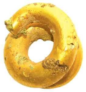 Primitive Money, Gold plated ear ornament from Ujjaini region,(c. 600 BC) used as an ornam
