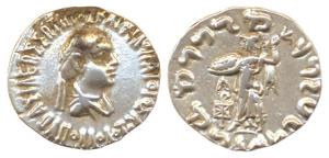 Indo-Greek, Baktria, Apollodotus II, (c. 110-80 BC) Silver Drachm, obv. diademed and drape