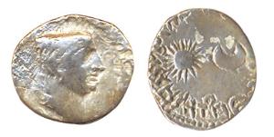 Western Kshatrapa, Ksaharata family, Chashtana, (c. AD 78) Silver Drachma, obv. bust of th