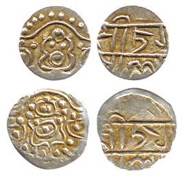 Feudatory to Kalachuris of Ratanpur, Jagapala, Silver Mashaka, Jabalpur region, obv. seate