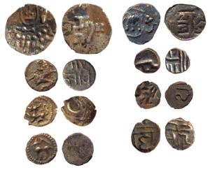 Harihara II, Silver Tara, Viraraya design, rev. numerals 2 ½ with letter Ha - attributed t
