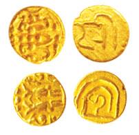 Alupas of Udipi, Udayadityaraya or Gopisvararasa Pandya (c. AD 1088-1332), Gold Fanams (2)