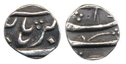 Jahangir, Silver 1/8 Rupee, Burhanpur Mint, No date (KM 131A.3). Very Fine+, Very Rare.