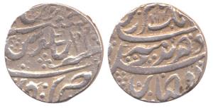 Aurangzeb, Silver Rupee, Narwar Mint, AH 1112, RY 22. Crude calligraphy probably a Maratha