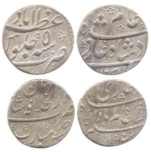 Shah Alam I, Silver Rupee (2), Shahjahanabad Mint, AH 1119, RY Ahd and Azimabad Mint, AH 1