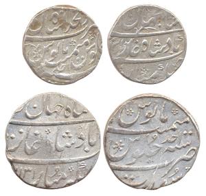 Shah Jahan II, (AH 1131, 1719 AD), Silver Rupee (2), Surat and Shahjahanabad Mints, (KM 41