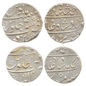 Ahmad Shah Bahadur (AH 1161-1166, 1748-1754 AD), Silver Rupees (2), Narwar RY 4 and Gawali