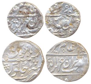 Silver Rupee and ½ Rupee, in the name of Alamgir II Aurangnagar Mint, RY 9, (M&W T1a). Fin