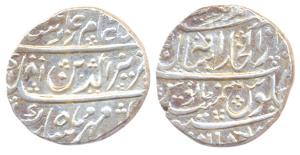 Silver Rupee, in the name of Alamgir II, Bagalkot Mint, AH 1181 RY 10, (KM 57.3). Extremel