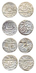 Silver Rupees (4), Jaafarabad urf Chandore Mint, typical floral spray on rev., (M&W T1c). 