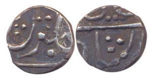 Ankushi Silver ¼ Rupee, Poona Mint, (KM 114). Very Fine, Rare.