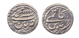 Tipu Sultan, Silver 1/16 Rupee- Kazmi, Patan Mint, AM 1221, RY 10, (KM B125). Very Fine, R