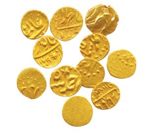 Afranji Fanams (11), Kharapa and Kolar Mints in the name of Farrukhsiar, Ahmad Shah and Sh