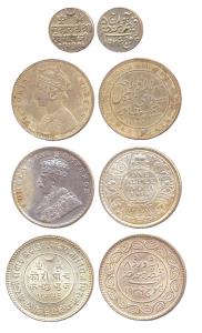 Khengarji, Kori and 5 Kori and Alwar Rupee Mangal Singh. Very Fine.