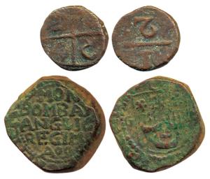 1/2 Pice, ND (1723) (KM 164 C# 566); other Pice Pax Deo type with fleet of ships and other
