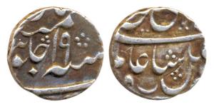 Silver ½ Rupee, Murshidabad Mint, in the name of Shah Alam II, RY 19, (KM 84). Very Fine.