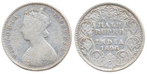 Victoria Empress, ½ Rupee, Calcutta Mint, 1896, bust A, rev. I, (KM 491). Fine