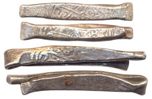 Persia, Silver Larins, fish hook money. Very Fine. (2)