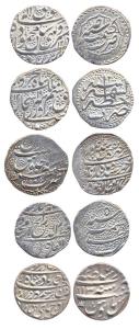 Durranis, Silver Rupees (5), Kashmir Mint, struck by Ahmad Shah, Mahmud Shah and Taimur Sh