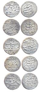 Durranis, Silver Rupees (5), Kashmir Mint, struck by Shah Zaman, Mahmud Shah and Shuja ul-