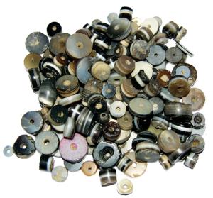 Indian Primitive Money, a nice group of stone and paste beads from eastern India (c. 300-1