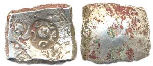 Punch-marked Coins, Shakya Janapada, 6 century BC, Silver, single central symbol with five