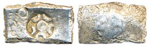 Punch-marked Coins, Shakya Janapada, 6th century BC, Silver, single bold symbol in the cen