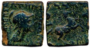 Indo-Greeks, Menander I, Copper, 38.78 g, bust of the king to right and around Greek legen