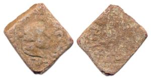 Western Kshatrapas, Nahapana, Lead, 4.87 g, Portrait type, bust of the ruler to right and 