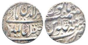 Alamgir II, Silver, Maratha, Rupee, Kunch Mint, RY 6, Aziz ud din type. Very Fine, Rare.