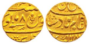 Shuja-ud-Daula, Gold, Mohur, Muhammadabad Banaras Mint, in the name of Shah Alam II, AH 11