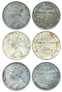 Gangasingh, Silver (3), Rupee, with the name and portrait of Victoria Empress, AD 1892, Bo