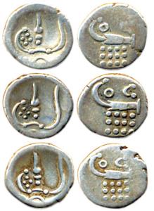 Silver (3), Double Puttuns, ND (KM 2). Very Fine+, Scarce. (3)