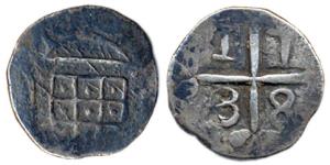 Diu, Silver, ½ Xerafim, 1738, (KM 21). Very Fine+, Rare.