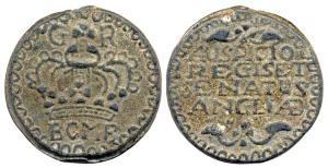 Bombay Pice, Tin, 28.71 g, 1741, large Crown and BOMB on obv,Latin inscription on rev, ND 