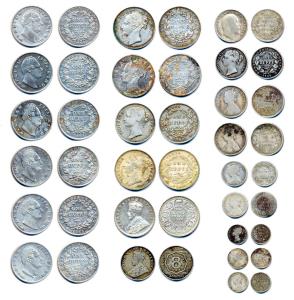 Assorted lot of Silver (20) and Nickel (1), Rupee - William IV (6),Victoria (4), George V 