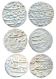 Durranis, Silver (3), Rupee, Kashmir Mint, Mahmud Shah, Timur Shah and Zaman Shah. Very Fi