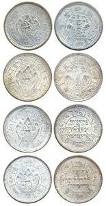 Tibet, Silver (4), 10 Sarang (Y 29-30). Very Fine+. (4)