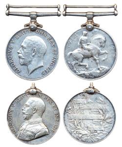 George V, Pair, British War Medal, bust of the Emperor on obv, a soldier mounted on a hors